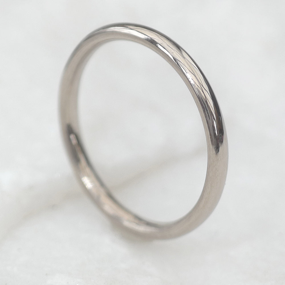 2mm Comfort Fit Wedding Ring in 18ct White Gold
