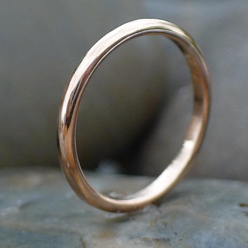 2mm wedding ring in 18ct rose gold