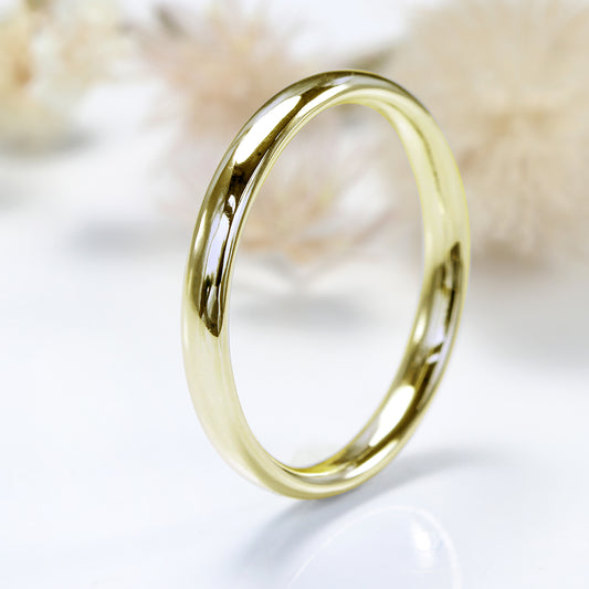 18ct Gold Polished 3mm Court / Comfort Fit Wedding Ring