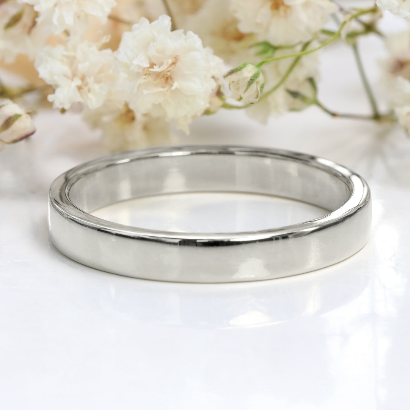 Platinum 3mm Flat Polished Wedding Ring