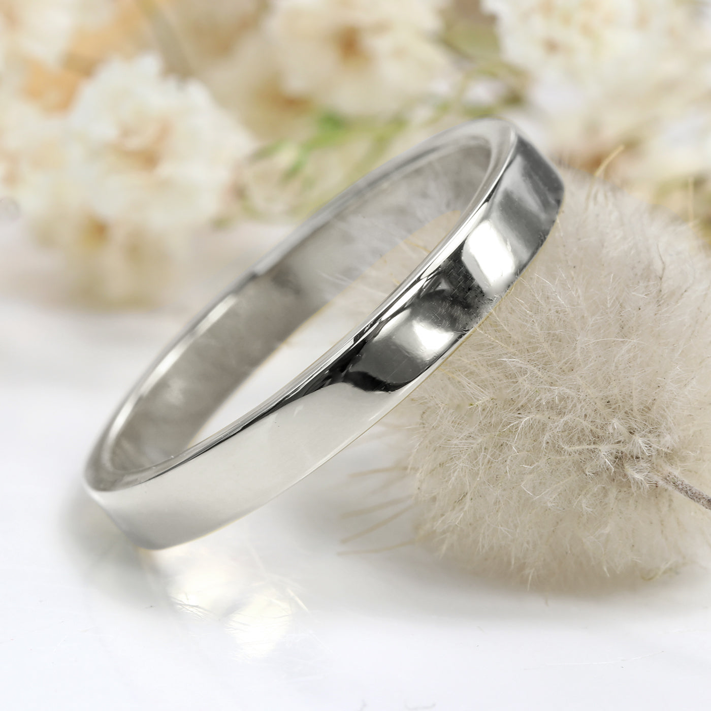 Platinum 3mm Flat Polished Wedding Ring