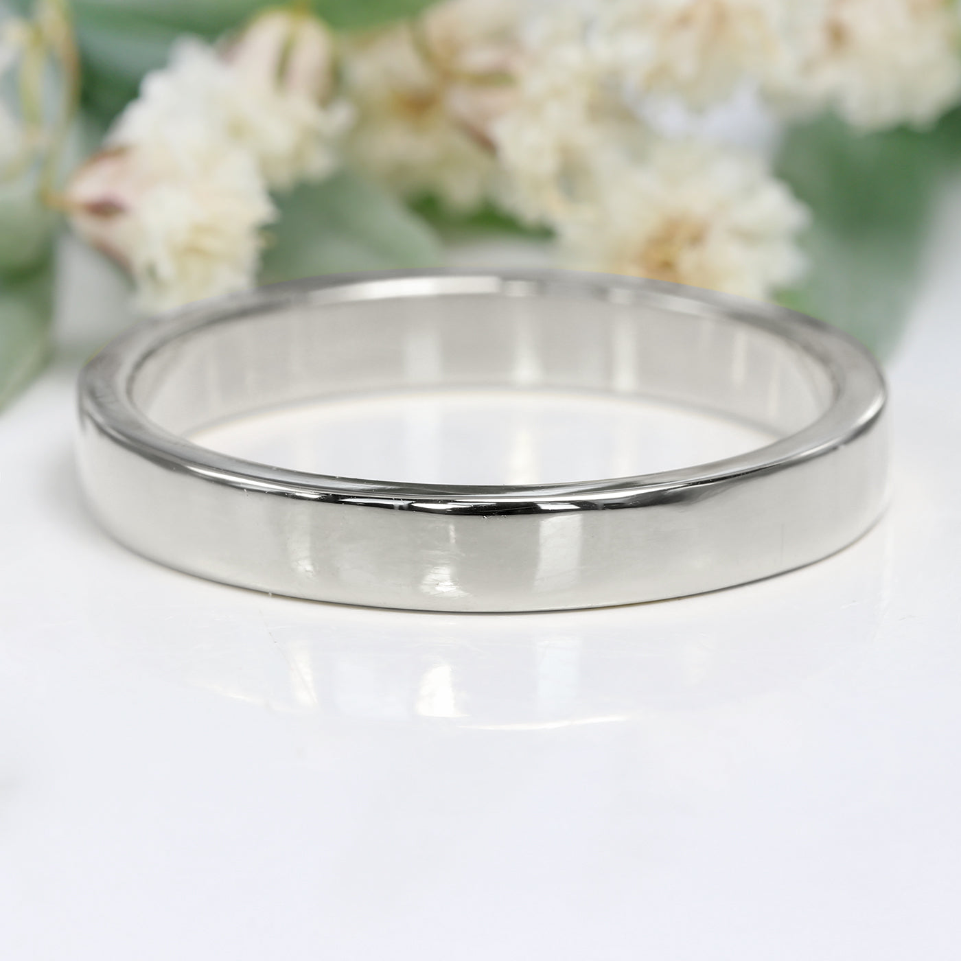 Platinum 3mm Flat Polished Wedding Ring