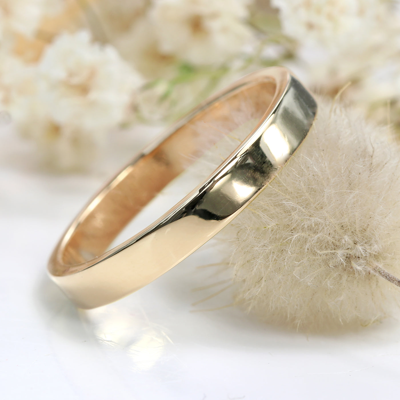 18ct Rose Gold 3mm Flat Polished Wedding Ring