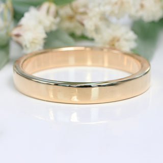 18ct Rose Gold 3mm Flat Polished Wedding Ring