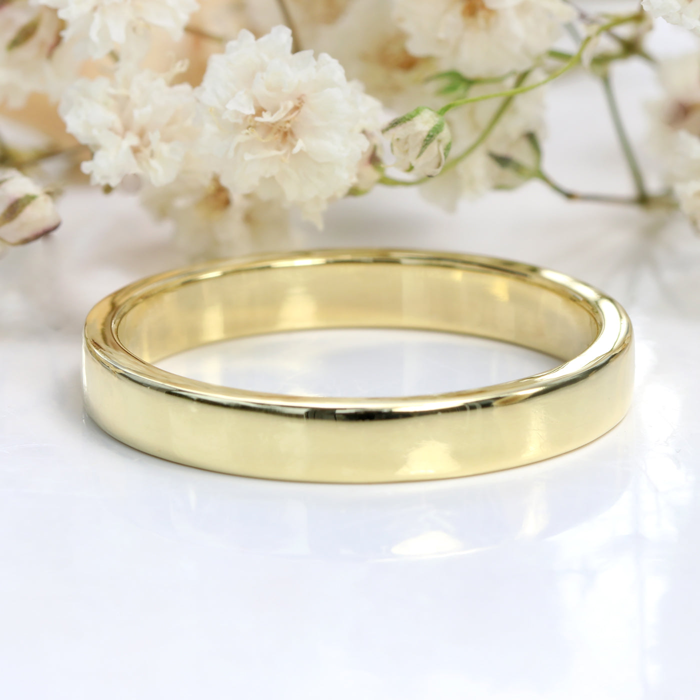18ct Gold 3mm Flat Polished Wedding Ring