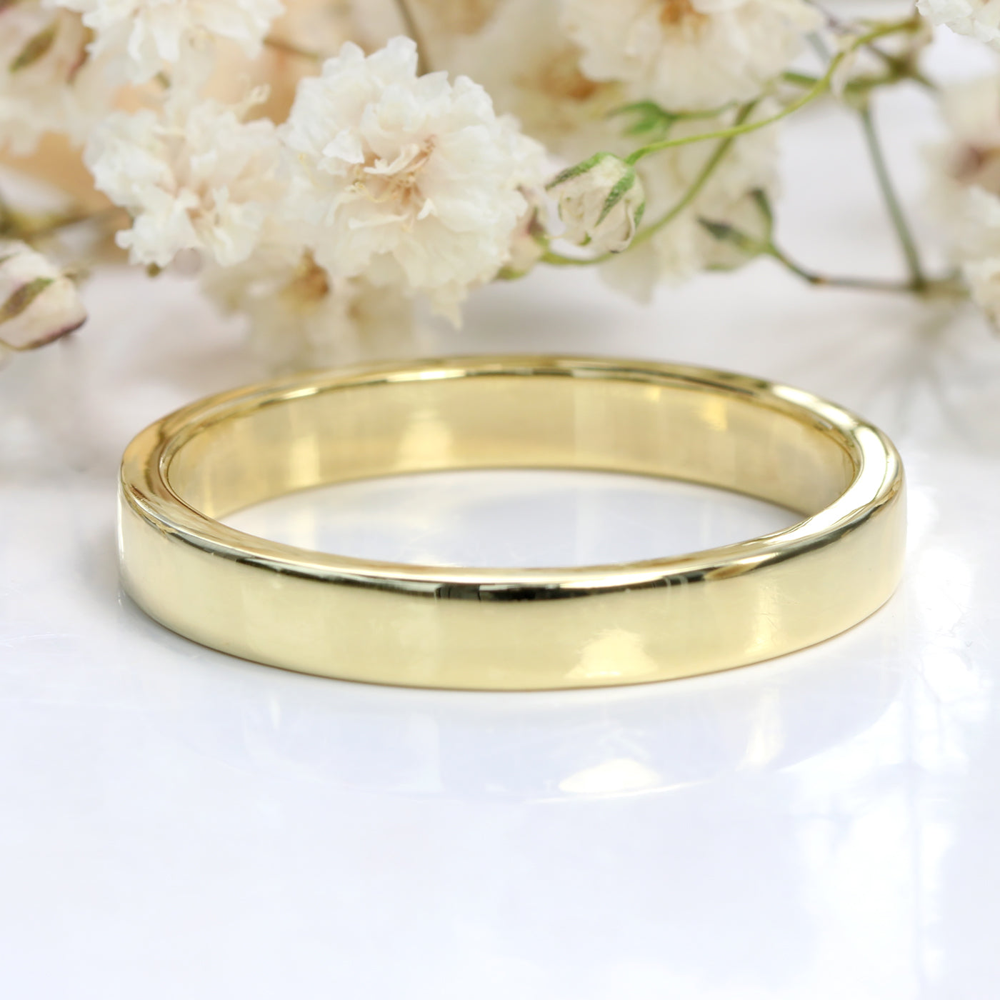 3mm Flat Wedding Ring in 18ct Yellow Gold - Size O 1/2 (Resize G - P)