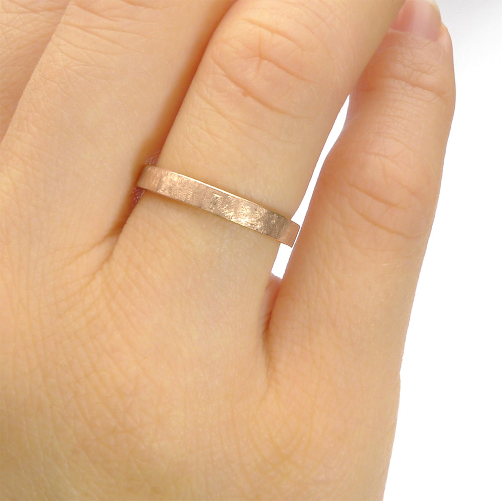 3mm 18ct Rose Gold Flat Wedding Ring
