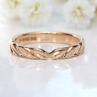 18ct Rose Gold Leaf Wedding Ring