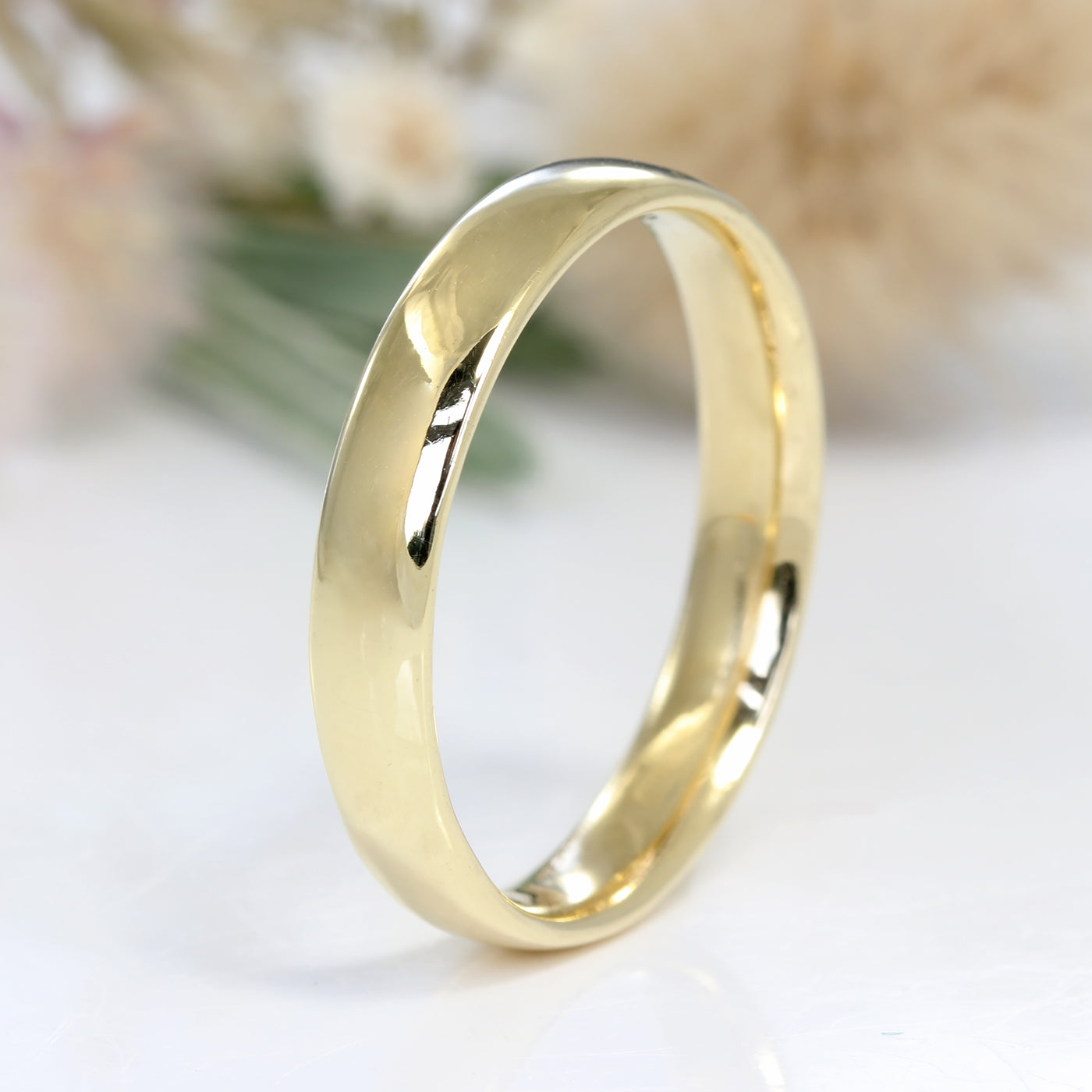 4mm 18ct Yellow Gold Comfort Fit Wedding Ring - Size S (Resize G - S 1/2)