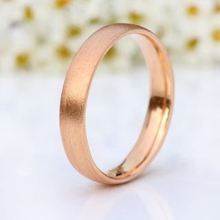 4mm 18ct rose gold comfort fit wedding ring