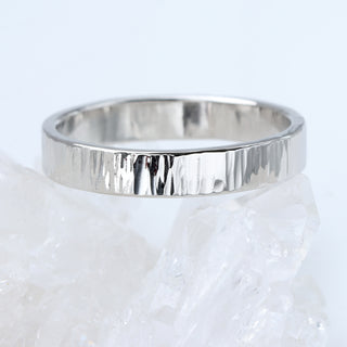 Platinum Tree Bark Texture Wedding Ring (Size T 1/2, Resize G - U)