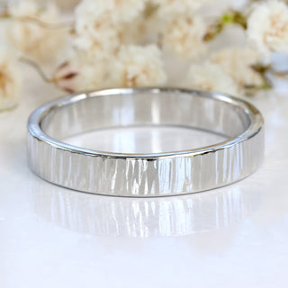 Platinum Tree Bark Texture Wedding Ring (Size T 1/2, Resize G - U)