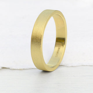 4mm 18ct Gold Flat Wedding Ring