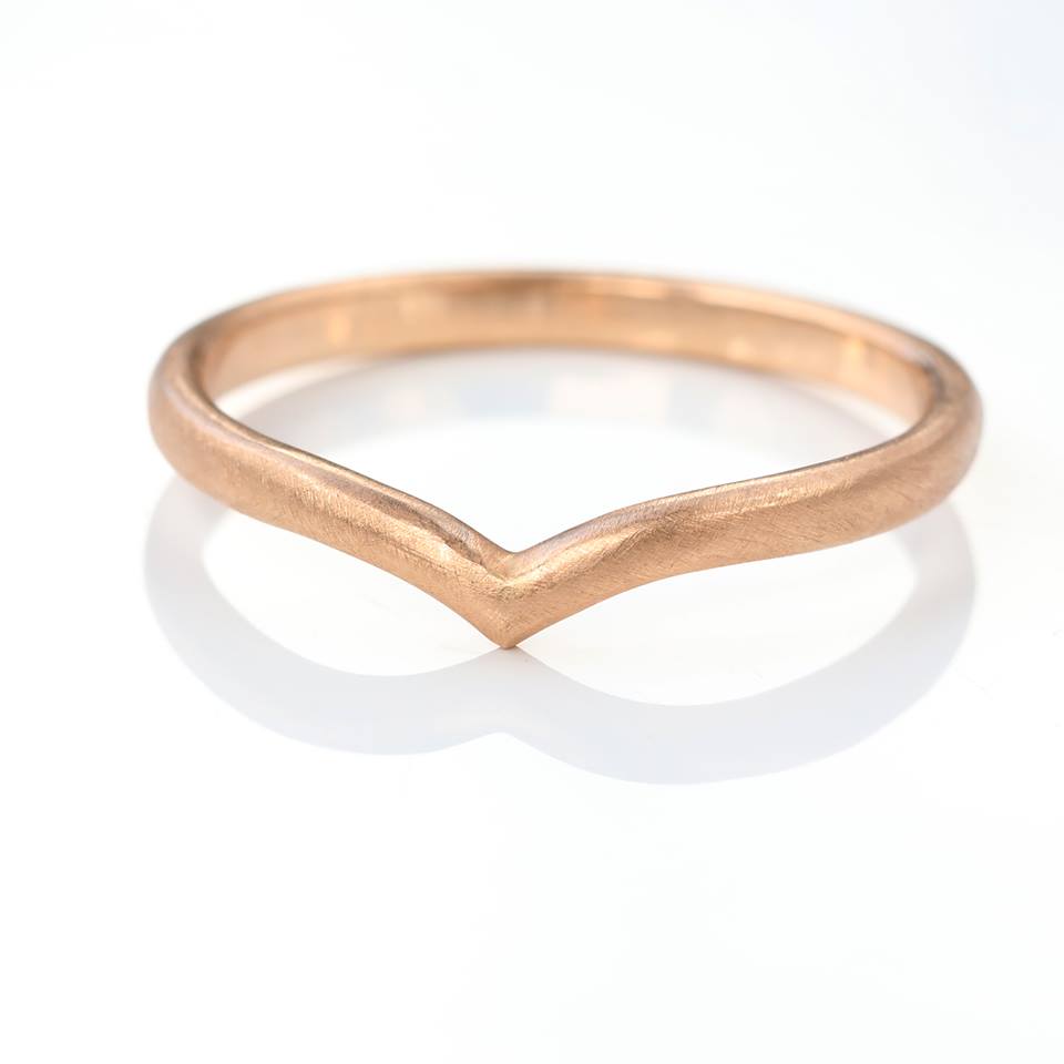 wishbone wedding ring rose gold