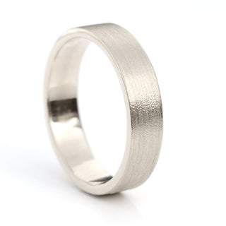 5mm flat wedding ring white gold