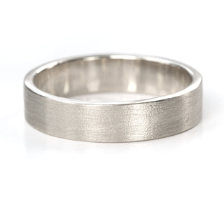 5mm flat wedding ring white gold