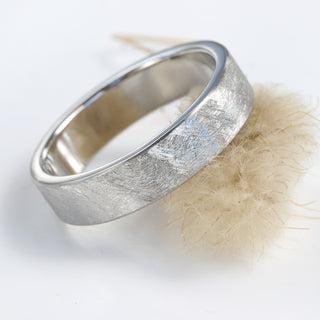 Platinum 5mm Urban Finish Flat Wedding Ring