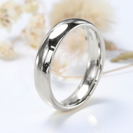 Platinum Polished 5mm Comfort Fit (Court) Wedding Ring
