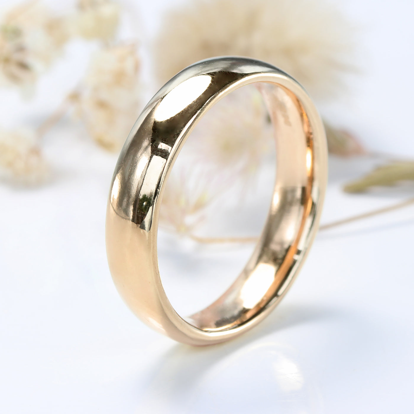 18ct Rose Gold Polished 5mm Comfort Fit (Court) Wedding Ring