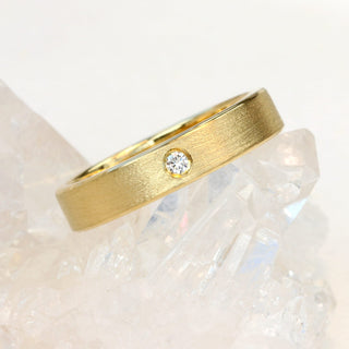 Custom Diamond 5mm wide 18ct Gold Band