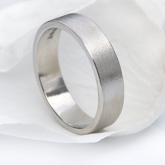 5mm flat platinum wedding ring