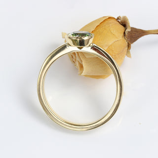 Custom 18ct Gold Parti Sapphire Solitaire Engagement Ring