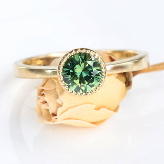 Custom 18ct Gold Parti Sapphire Solitaire Engagement Ring