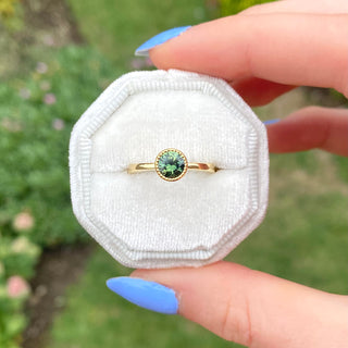 Custom 18ct Gold Parti Sapphire Solitaire Engagement Ring