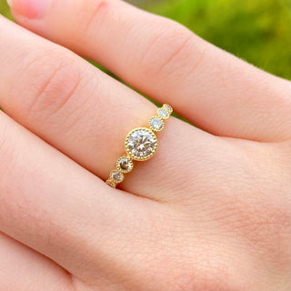 Custom 7 Stone Champagne Diamond Engagement Ring