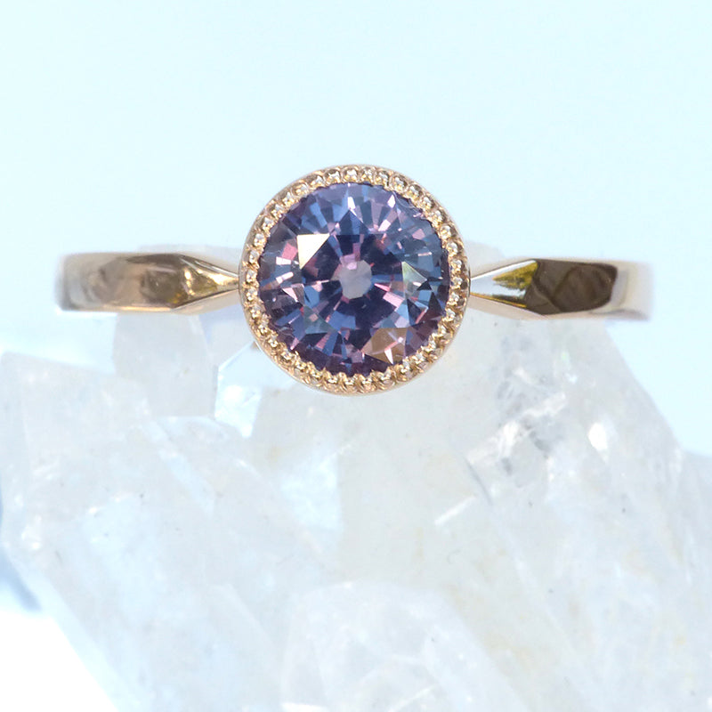 Bespoke purple sapphire engagement ring