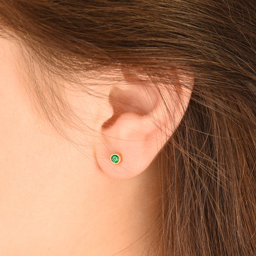 Small on sale emerald studs