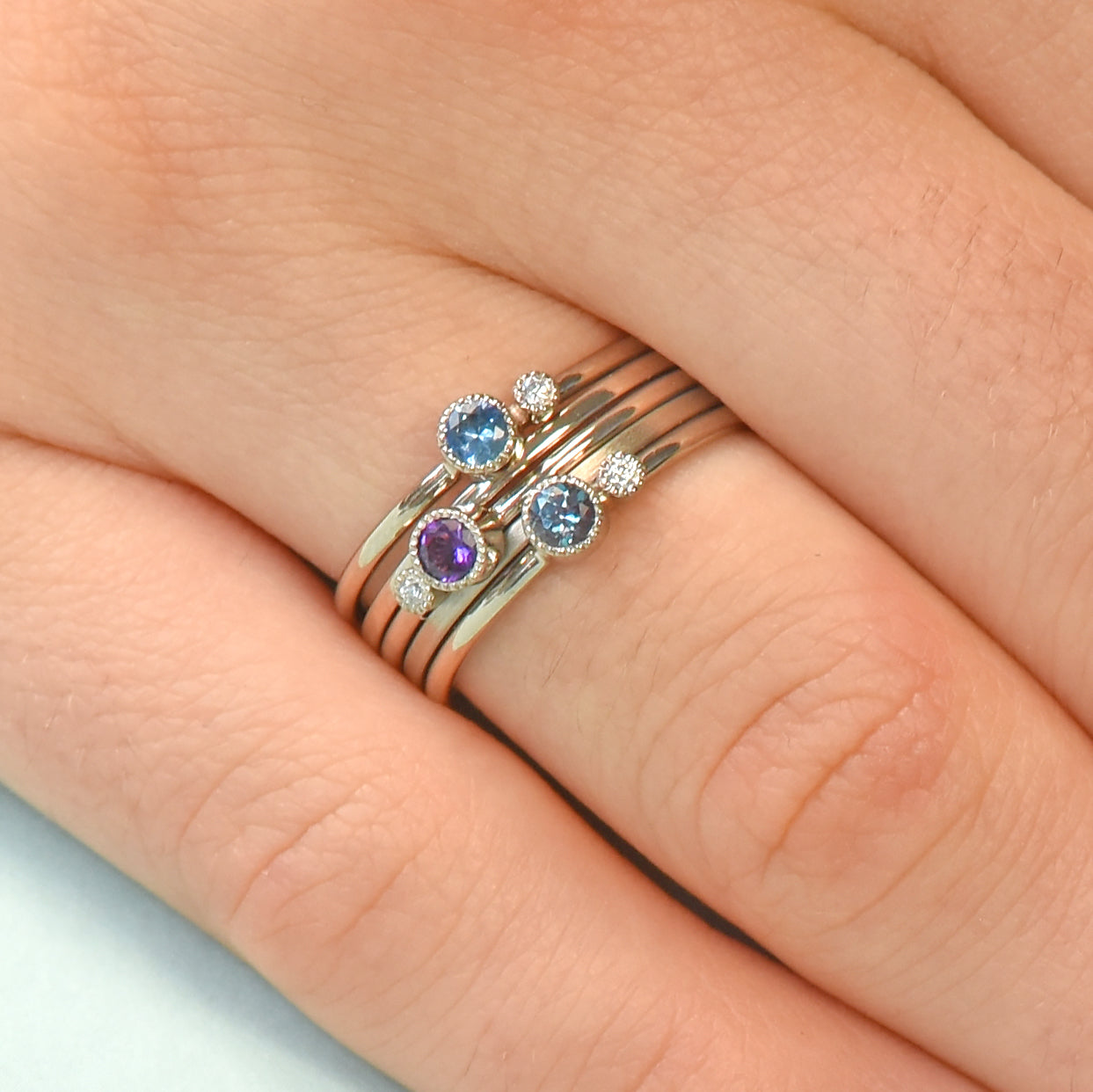 Stackable eternity clearance birthstone rings