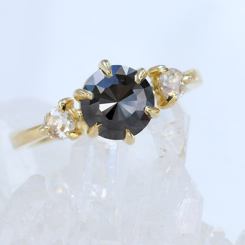 rose cut black diamond ring