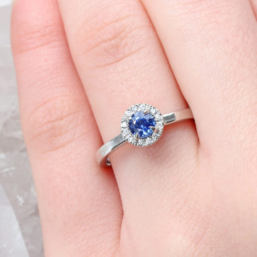 Diamond with hot sale sapphire halo