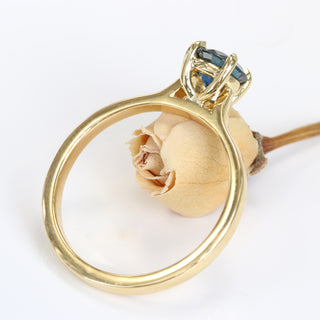 Custom 18ct Gold Deep Blue Sapphire Solitaire Ring