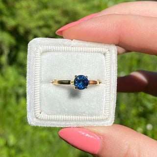 Custom 18ct Gold Deep Blue Sapphire Solitaire Ring