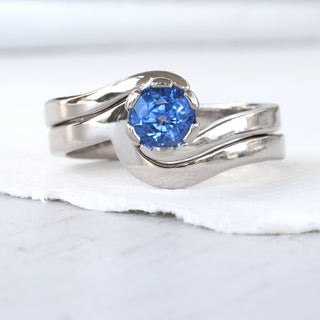 Custom Shaped Wedding Band for Swirl Engagement Ring