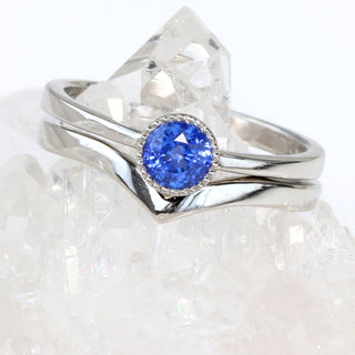 Platinum Ceylon Sapphire Solitaire Engagement Ring