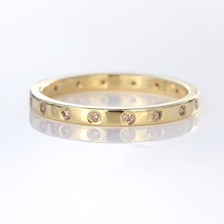 slim champagne diamond wedding ring