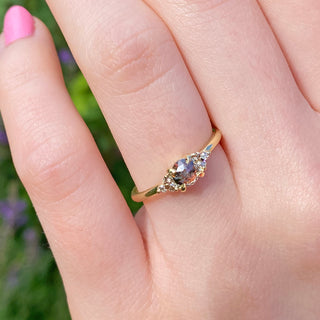 18ct Gold Champagne Diamond Cluster Engagement Ring