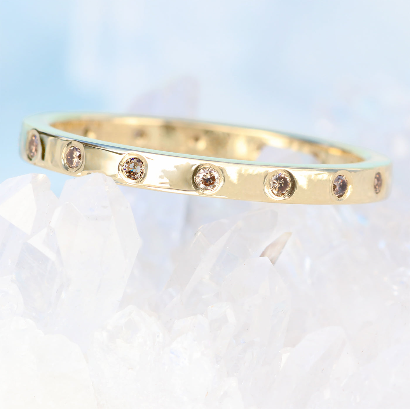 champagne diamond eternity ring