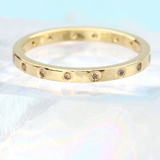 18ct gold champagne diamond ring