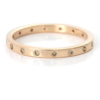 champagne diamond wedding ring rose gold