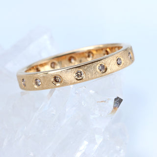 Bespoke Champagne Diamond Eternity Band in 18ct Gold