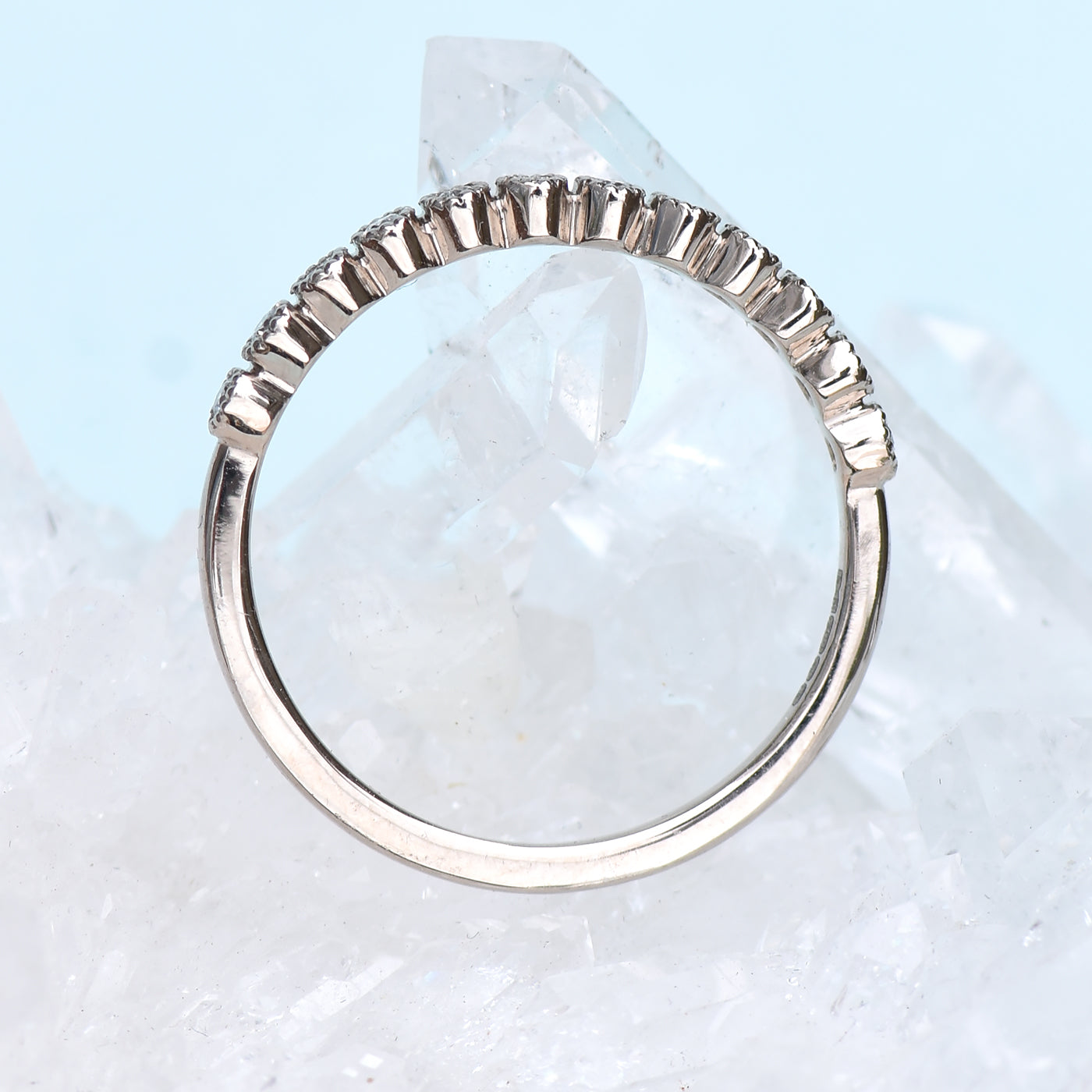 Platinum Milgrain Diamond Half Eternity Ring