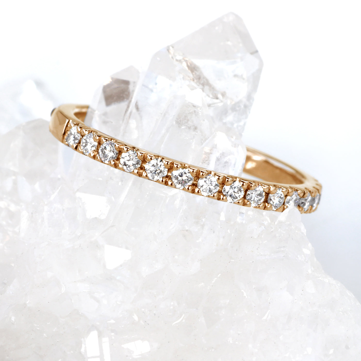 18ct Rose Gold Fair Trade Diamond Half Eternity Ring