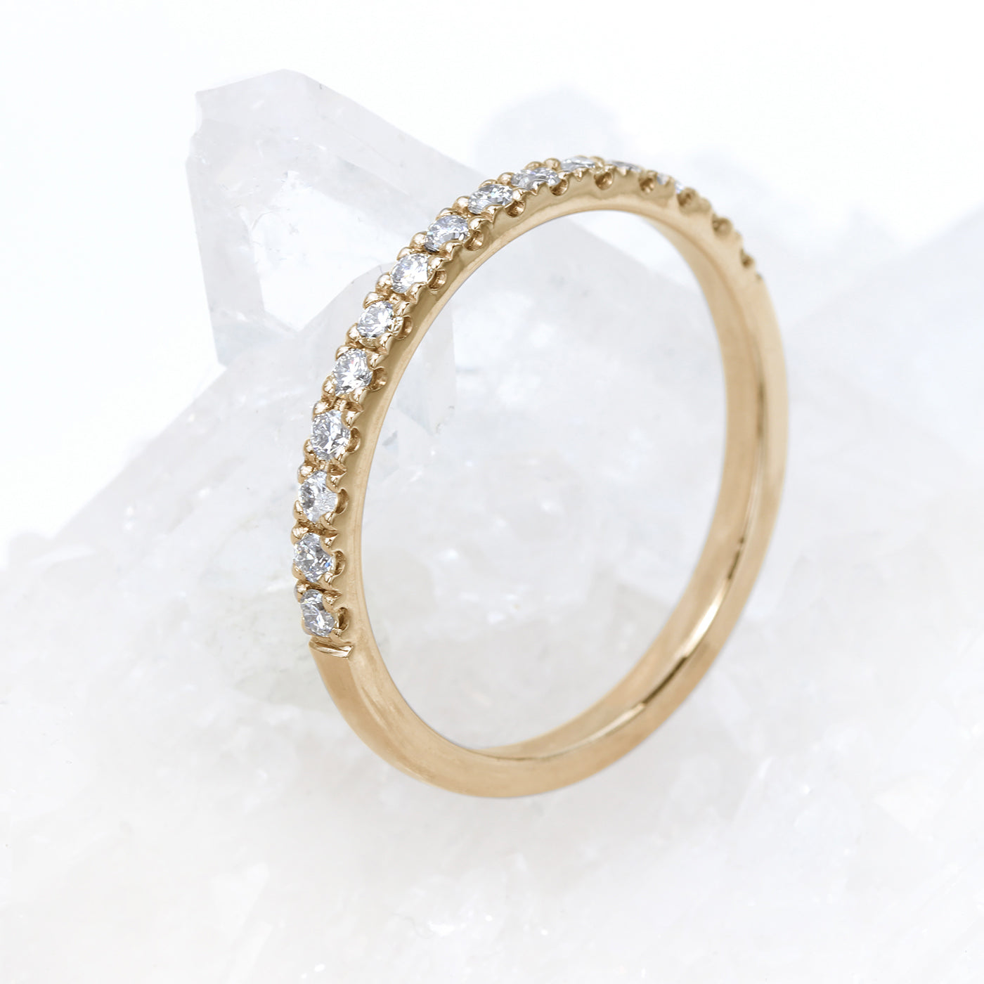 18ct Rose Gold 15 Pavé Diamond Wedding Ring