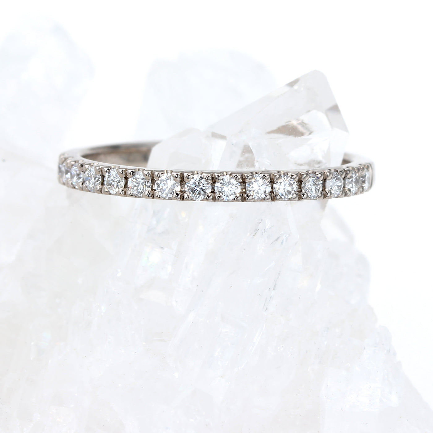 18ct White Gold Pavé Diamond Eternity Ring (Size L)