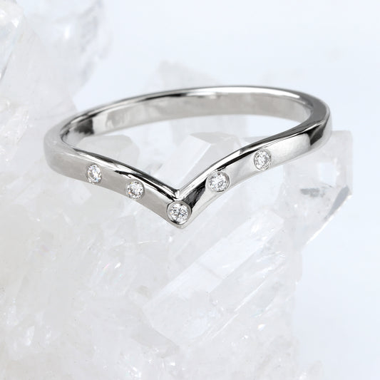 Platinum 5 Diamond Wishbone Eternity Ring