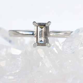 Custom Platinum Salt and Pepper Diamond Solitaire Engagement Ring